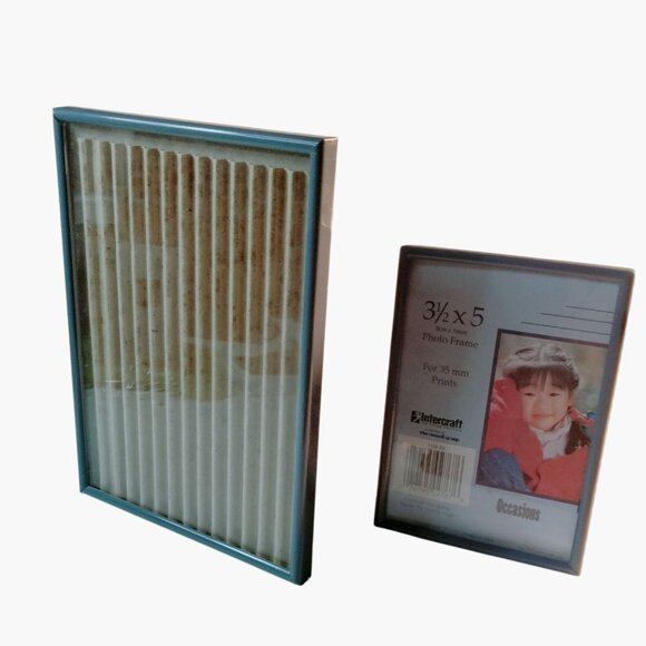 Intercraft Photo Frame Small Blue 3x5 5x7 Prints Desktop Tabletop Lot 2 - Picture 1 of 12